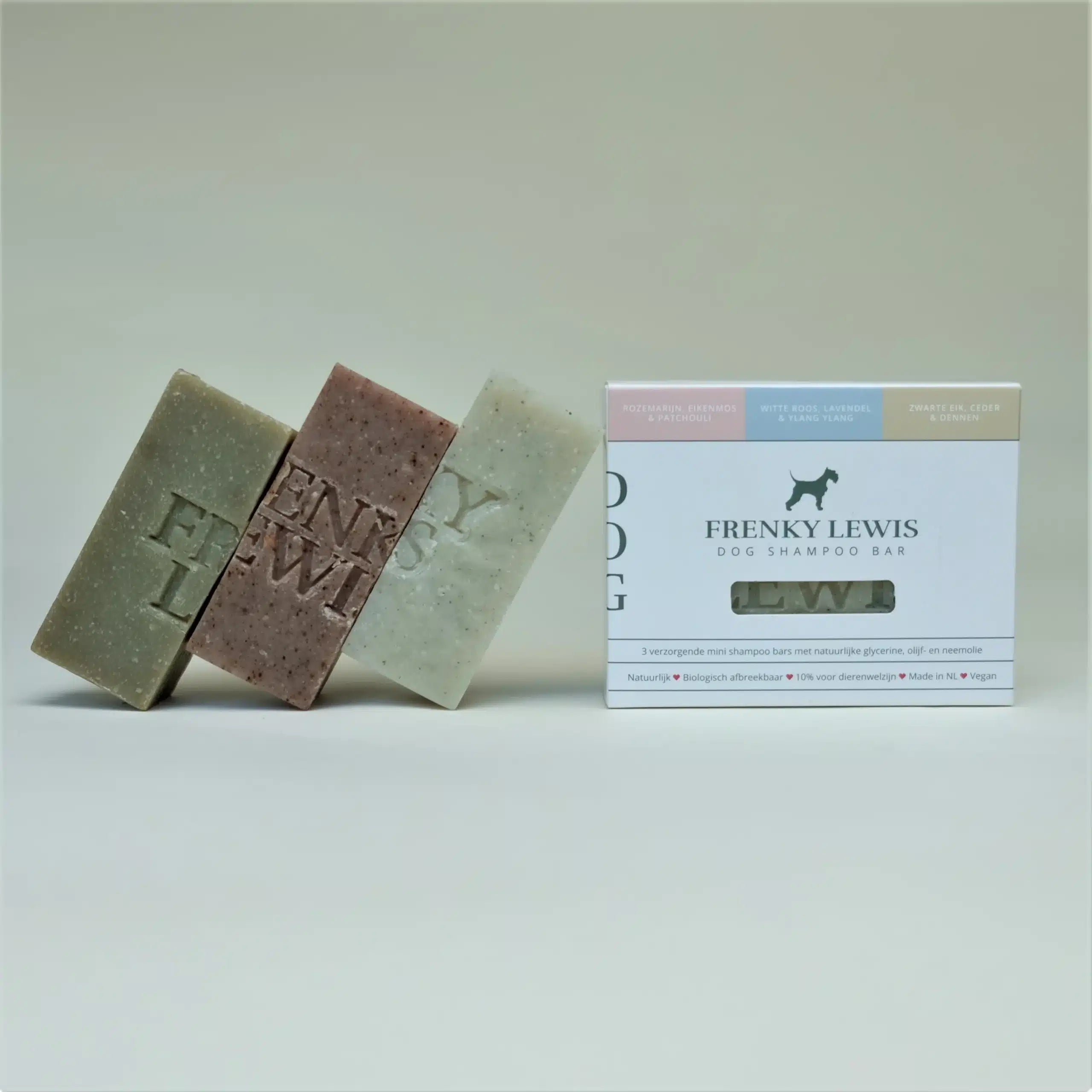 Natuurlijke dog Shampoo Bar - 3 mini's in 3 geuren