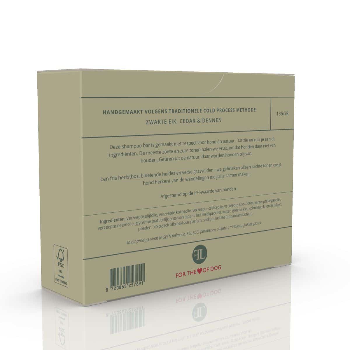 Natuurlijke dog Shampoo Bar - Zwarte eik, ceder & dennen