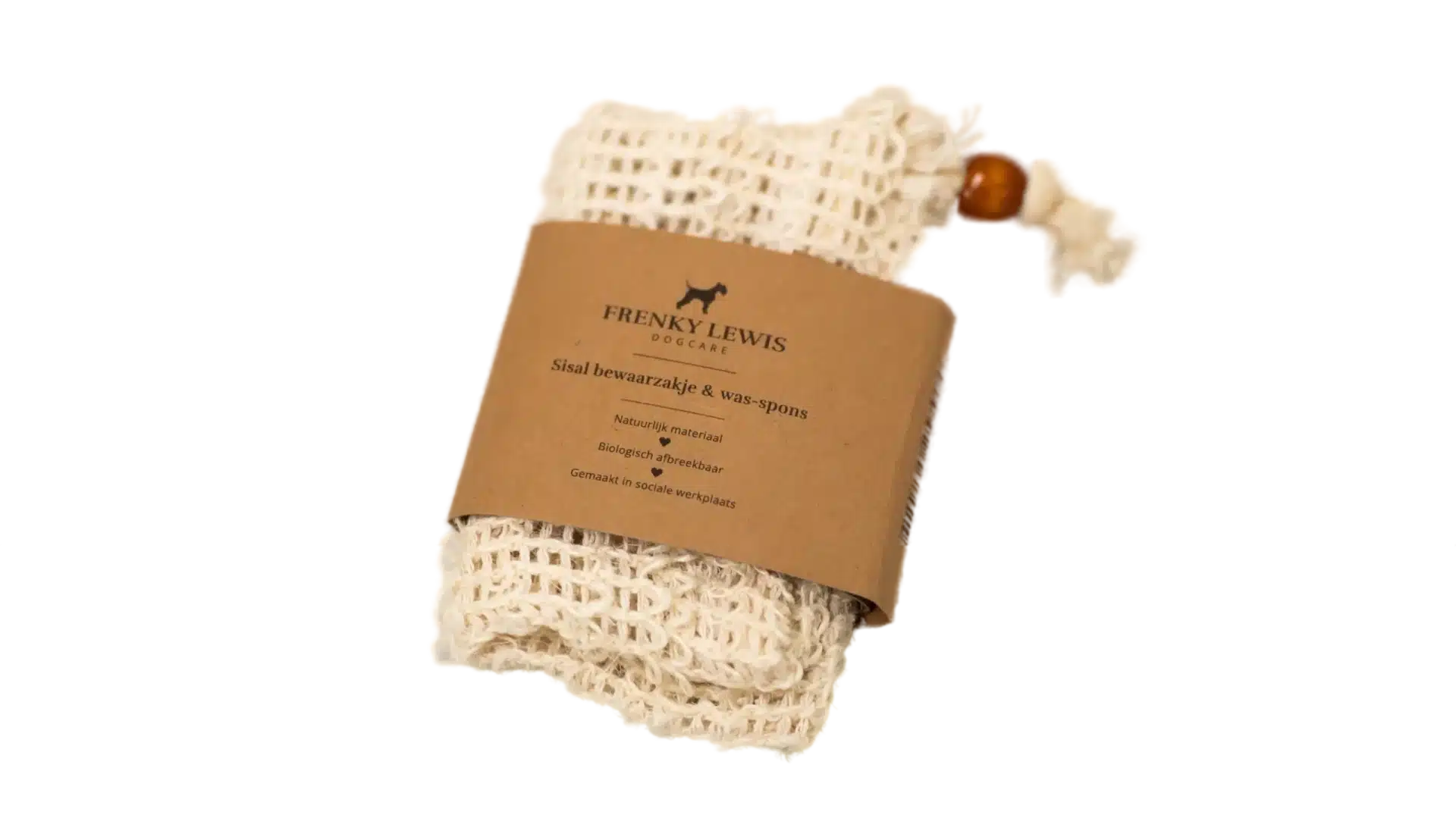 Sisal bewaarzakje & was-spons